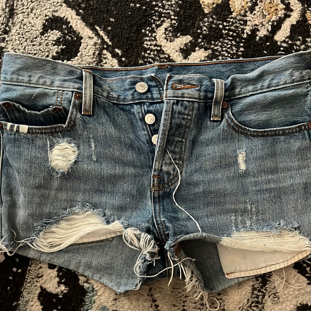 Levi’s womens jean shorts button up